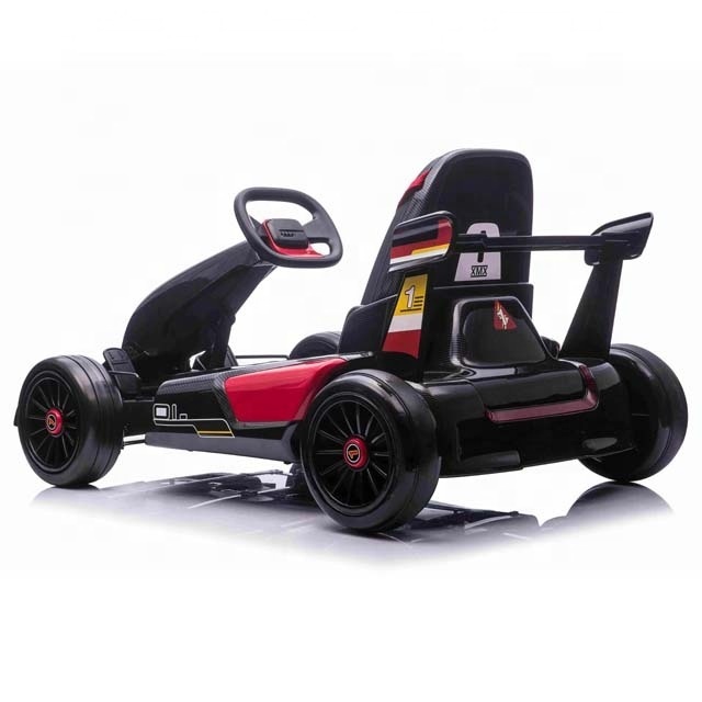 24V Kids Electric Ride on Racing Drifts Car Front EVA and Rear Drift Wheels Children's Go Kart With Acceleration pedal Bluetooth