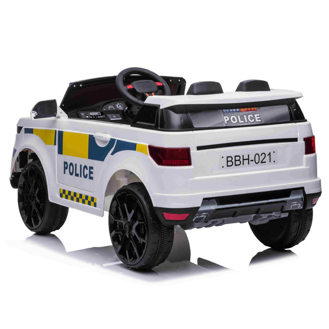 Simulation of Children Electric Police Car Remote Control Ride On Truck with Pull Bar Soft Start Off-Road Vehicle Include Light