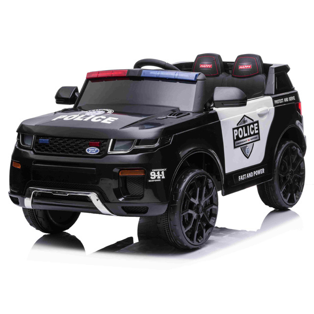 Simulation of Children Electric Police Car Remote Control Ride On Truck with Pull Bar Soft Start Off-Road Vehicle Include Light