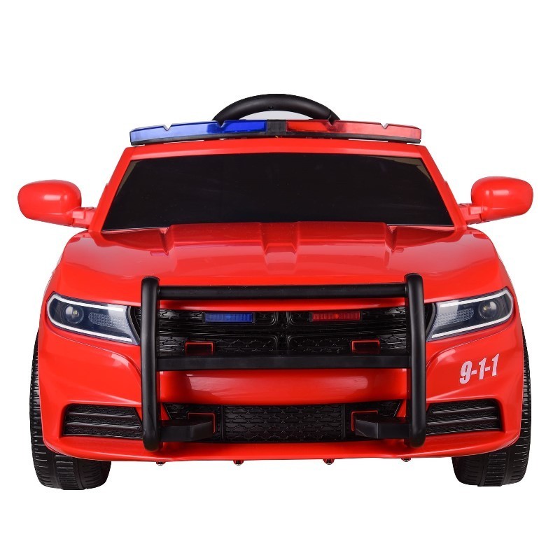 Simulation of Police Car Design with Alarm Lamp Four wheels Suspension Include Megaphone Kids Ride on Electric Toy Vehicle