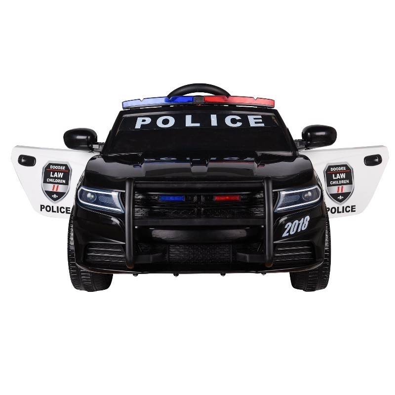 Simulation of Police Car Design with Alarm Lamp Four wheels Suspension Include Megaphone Kids Ride on Electric Toy Vehicle