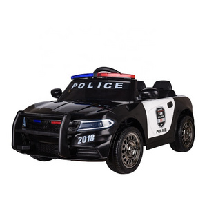 Simulation of Police Car Design with Alarm Lamp Four wheels Suspension Include Megaphone Kids Ride on Electric Toy Vehicle