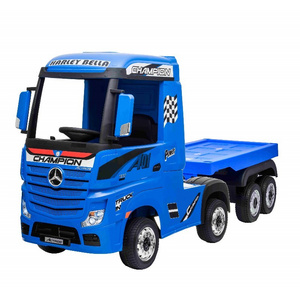 Big Kids Electric Ride on Truck with Trailer 4 Wheels Suspension and One Button Start Children's 2.4G Remote Control Toy Car