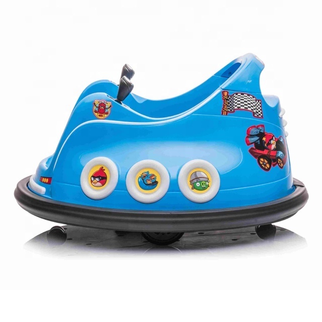 Kids Bumper Car 6V Electric Ride on Toys 360 Degree Spin with Remote Control for Baby Toddler Seat Belt and Cartoon Pattern