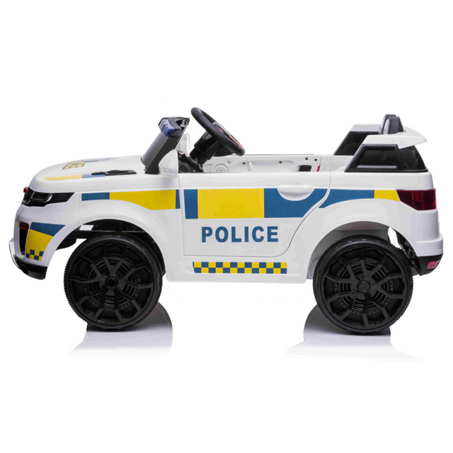 Simulation of Children Electric Police Car Remote Control Ride On Truck with Pull Bar Soft Start Off-Road Vehicle Include Light