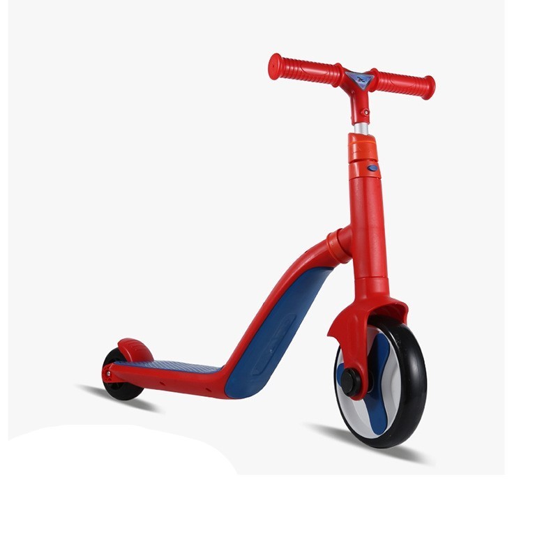 New Outdoor Children's 2-in-1 Scooter Height Adjustable Two Wheels Balance Bike Safe Material and Easy Portability