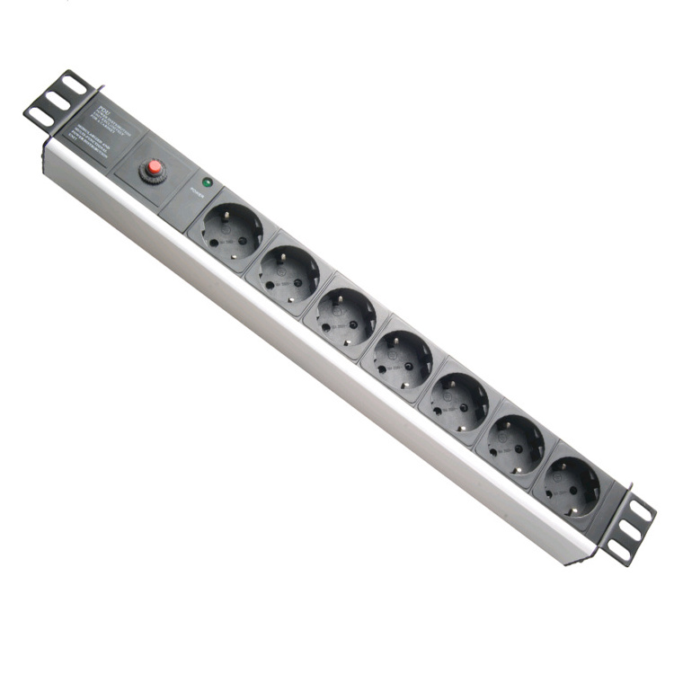 Cabinet attachment Europe style 6ways 6 ports 230V 10 amp Rack Switched PDU, Remote power switch