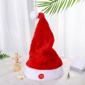 Electric Rocking Santa Claus Hat kids Musical Cap sing and dancing Christmas hat adult children gifts Christmas party supplies