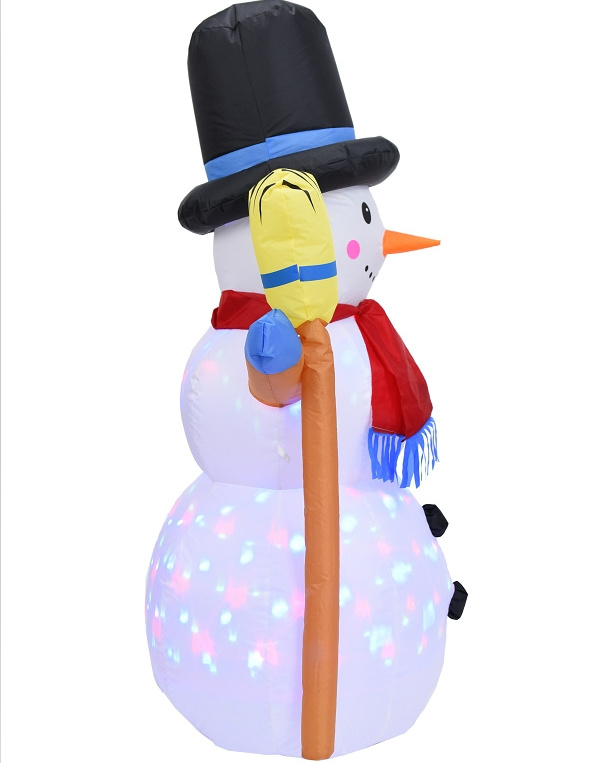 Outdoor LED 4ft snowman with Broom illuminating lighting inflatable Outdoor indoor yard Christmas decoration