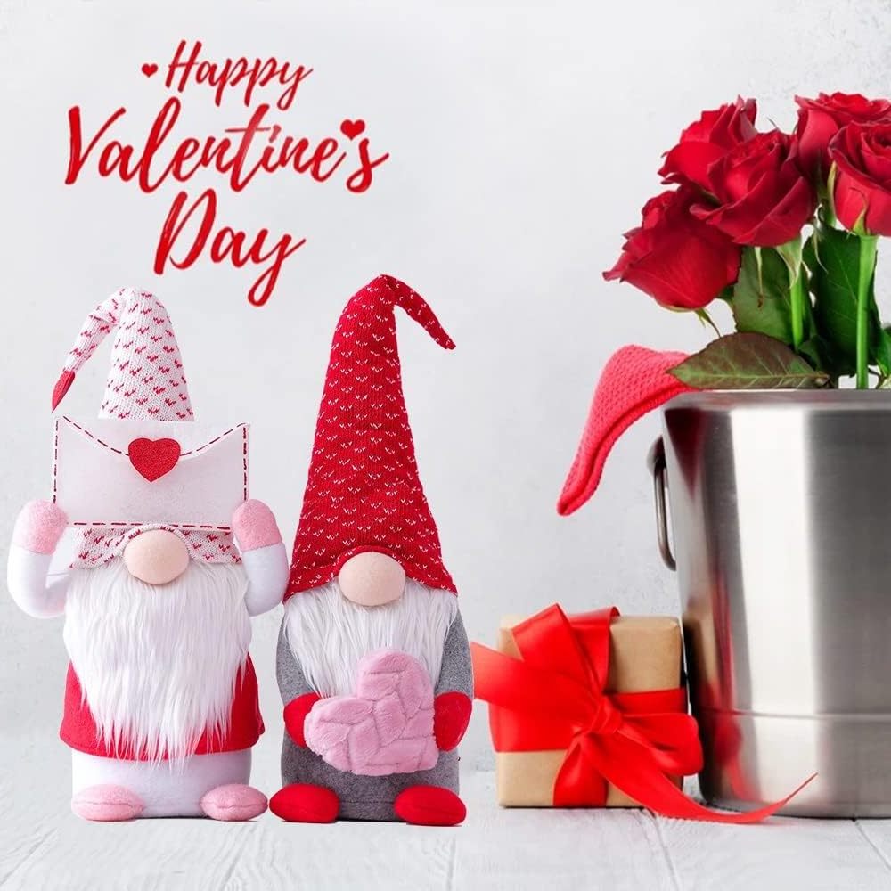 Valentine's Day Faceless Doll big plush swedish couple valentine gnomes pink heart Swedish Dwarf Figurines Gifts Toys ideas 2024