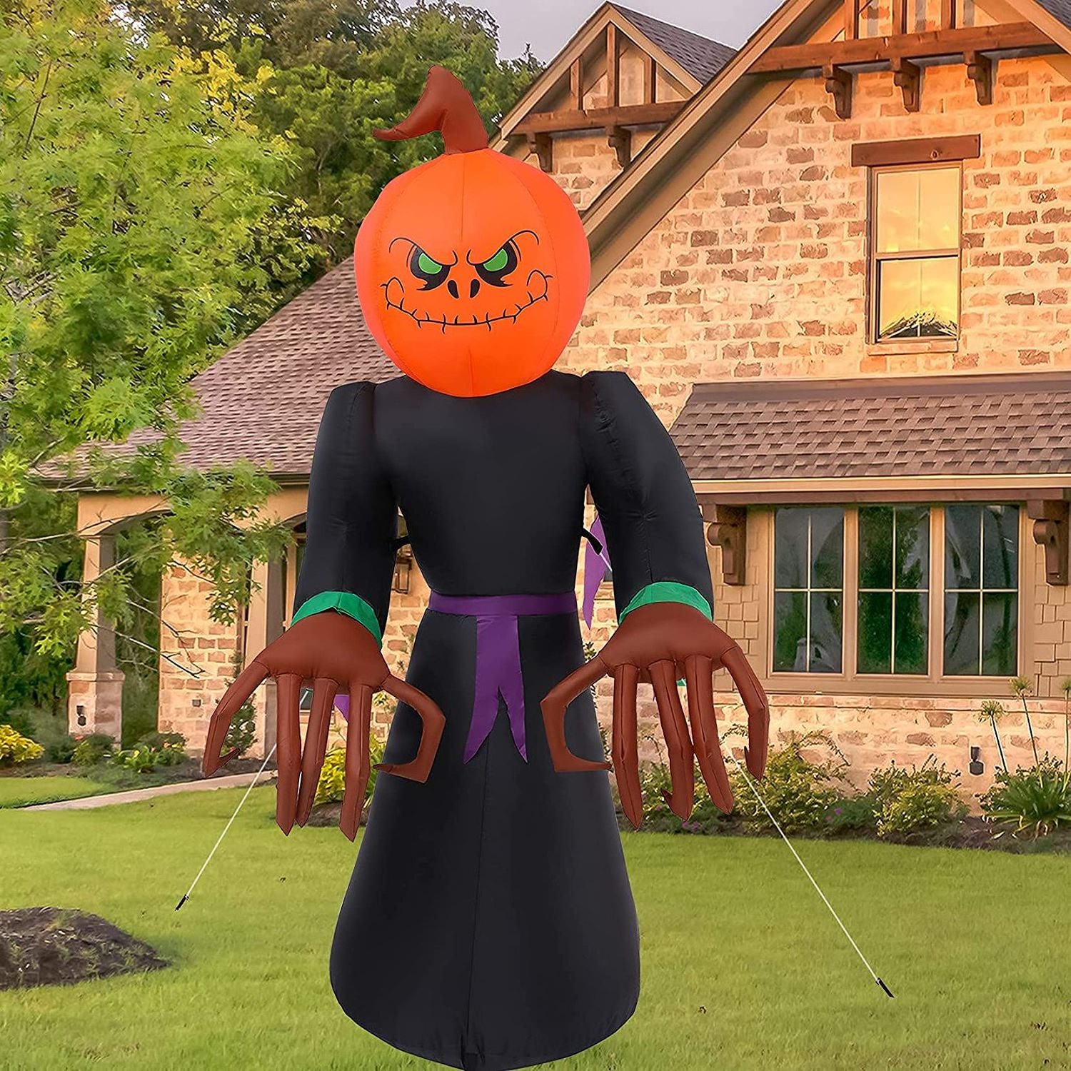 Inflatable squash headed pumpkin ghost reaper monster decoration yard  outdoor blow up ghost spooky zombie Halloween decoration