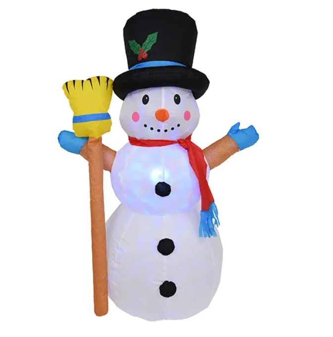 Outdoor LED 4ft snowman with Broom illuminating lighting inflatable Outdoor indoor yard Christmas decoration