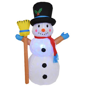 Outdoor LED 4ft snowman with Broom illuminating lighting inflatable Outdoor indoor yard Christmas decoration