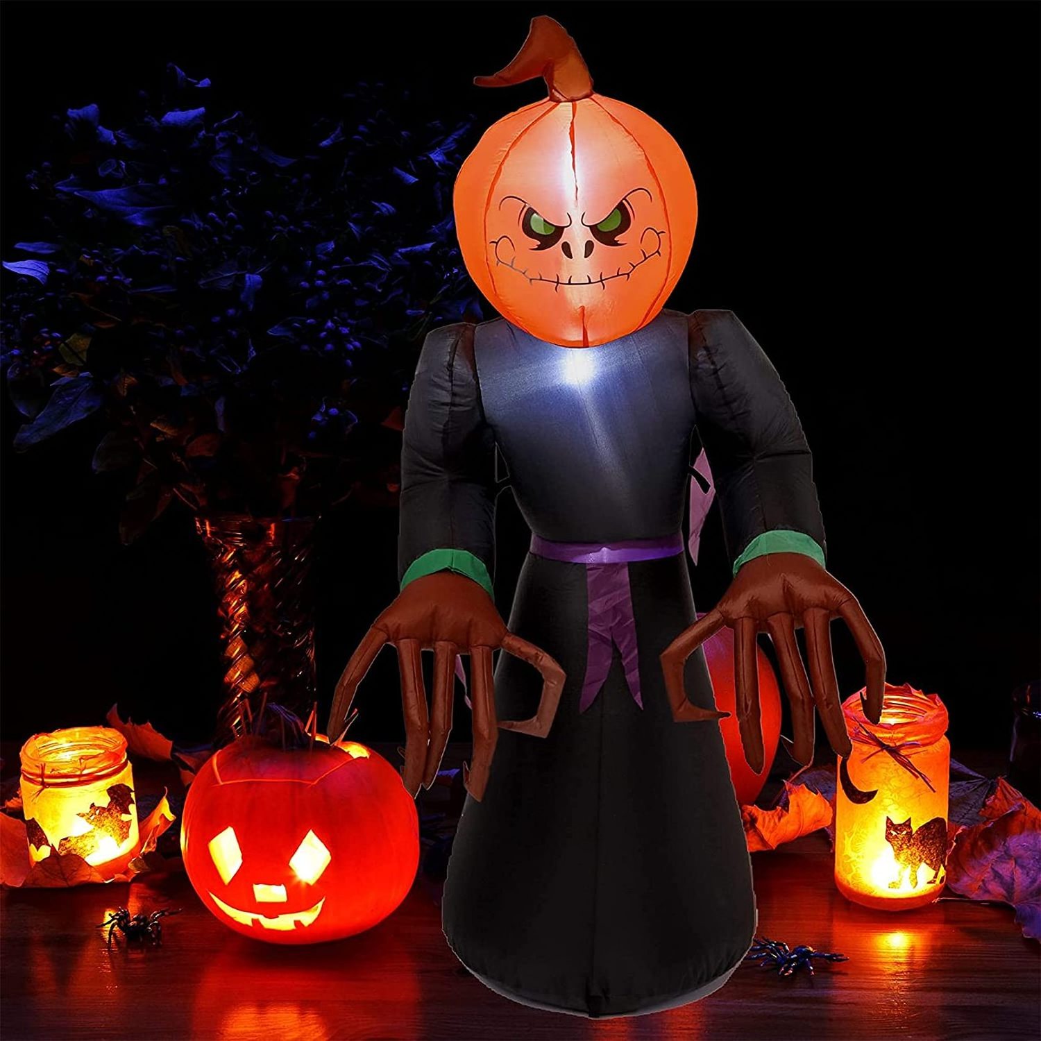 Inflatable squash headed pumpkin ghost reaper monster decoration yard  outdoor blow up ghost spooky zombie Halloween decoration