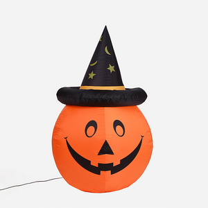 Halloween Inflatable Pumpkin Squash Hat light up decoration blow up outdoor yard garden home decoration Jack-O lantern