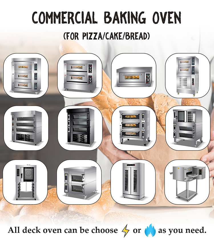 Golden Chef Bakery Equipment Professional Bread Baking Machine Gas / Electric Oven Commercial Convection Oven Pizza Oven