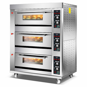 guangzhou 3 deck 6 trays commercial kitchen gas oven bakery machine equipment baking oven bread cake deck oven