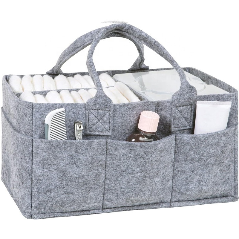 Light Newborn Baby Felt Diaper Storage Bag Multifunctional Split Diaper Box Large Capacity Folding Mommy Bag for 0-24 Months