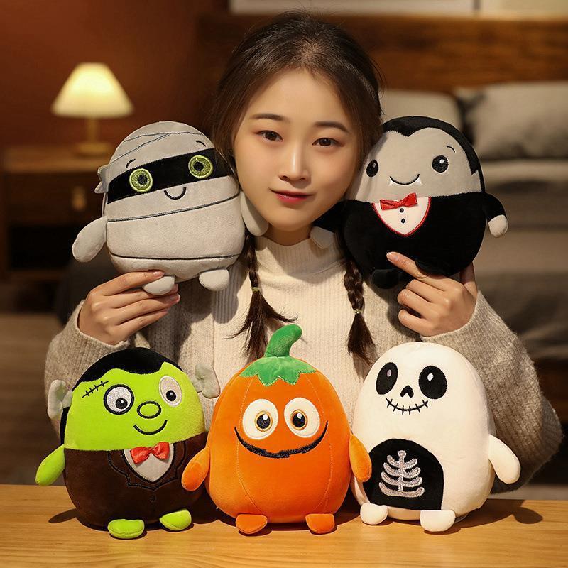 Hot Saling Halloween Kawaii Pillow Pumpkin Skeleton Monster Plush Doll Vampire Man Stuffed Animal Plush Toys