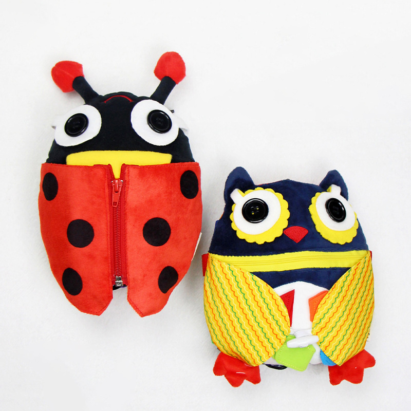 Creative Montessori Plush Toys Forest Animals Owl Beetle Early Learning Children Plush Toy Stuffed Animal Plushie Gift for Kid