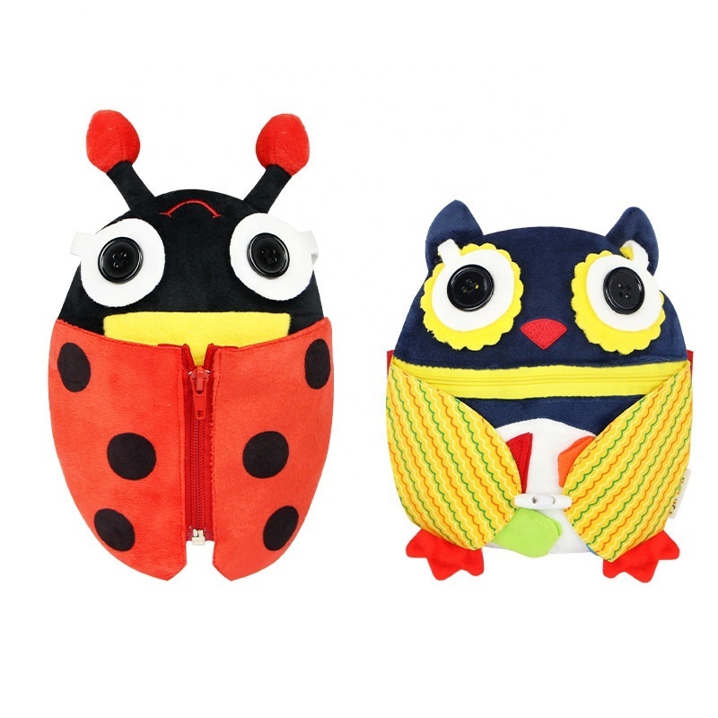 Creative Montessori Plush Toys Forest Animals Owl Beetle Early Learning Children Plush Toy Stuffed Animal Plushie Gift for Kid