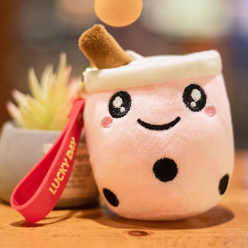 2023 New 10cm Boba Plushie Bubble Milk Tea Plush Keychain Toys Cute Soft Stuffed Dolls For Kid Baby