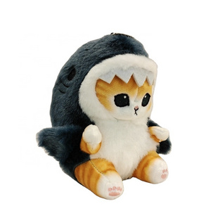 Hot Sale Kawaii Plush Doll Pendant Fried Shrimp Design Cute Shark Plush Pillow Cat Stuffed Animal Toys for Kids