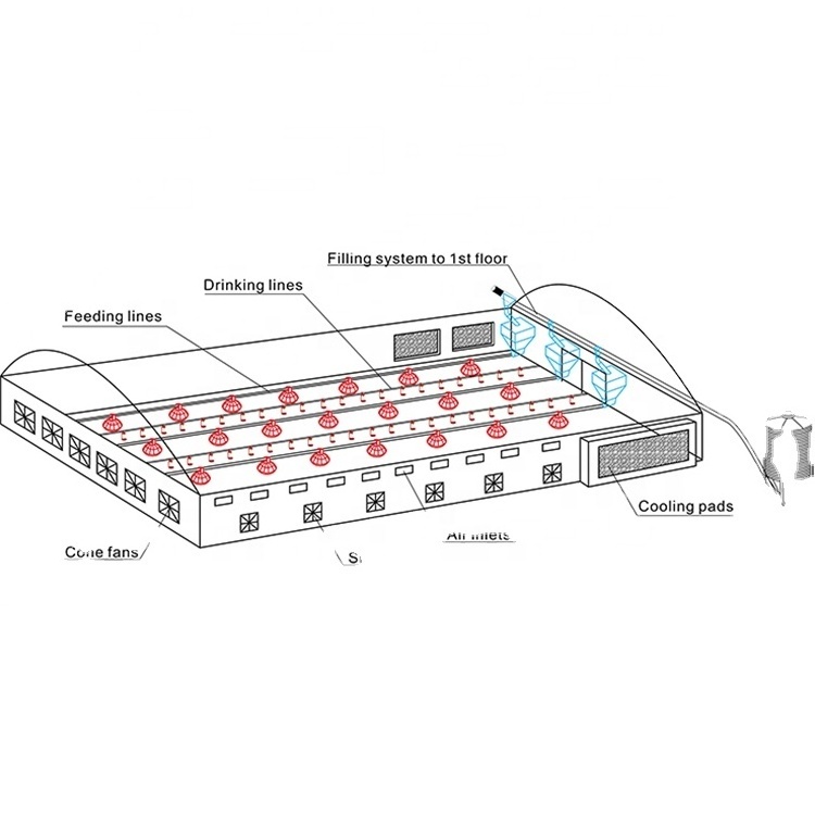 Chicken Farming Equipment and Poultry Control Shed Equipment/Broiler Feeding System and Ventilation System