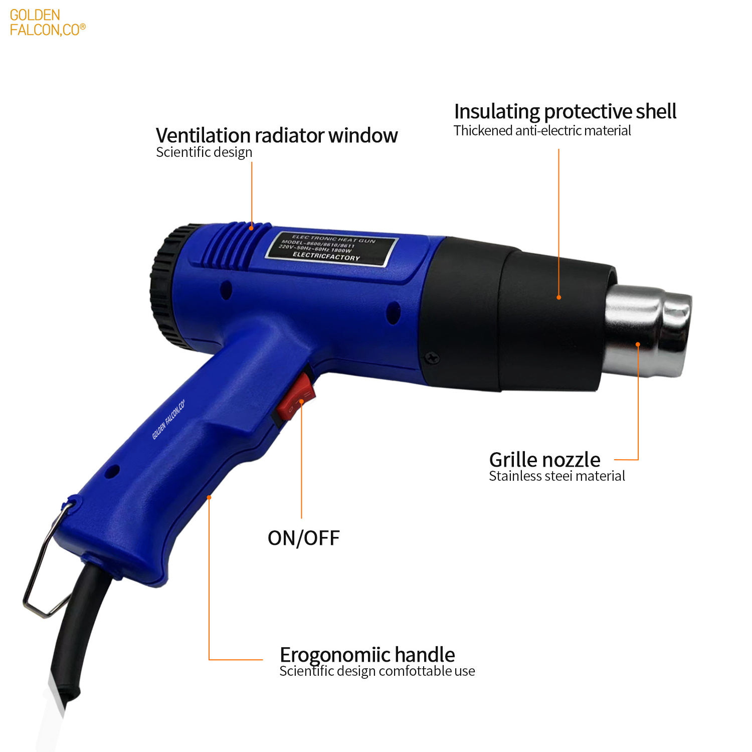 heat gun automotive film tool hot air gun 1800W Heat Blower Adjustable Temperature Display heat gun