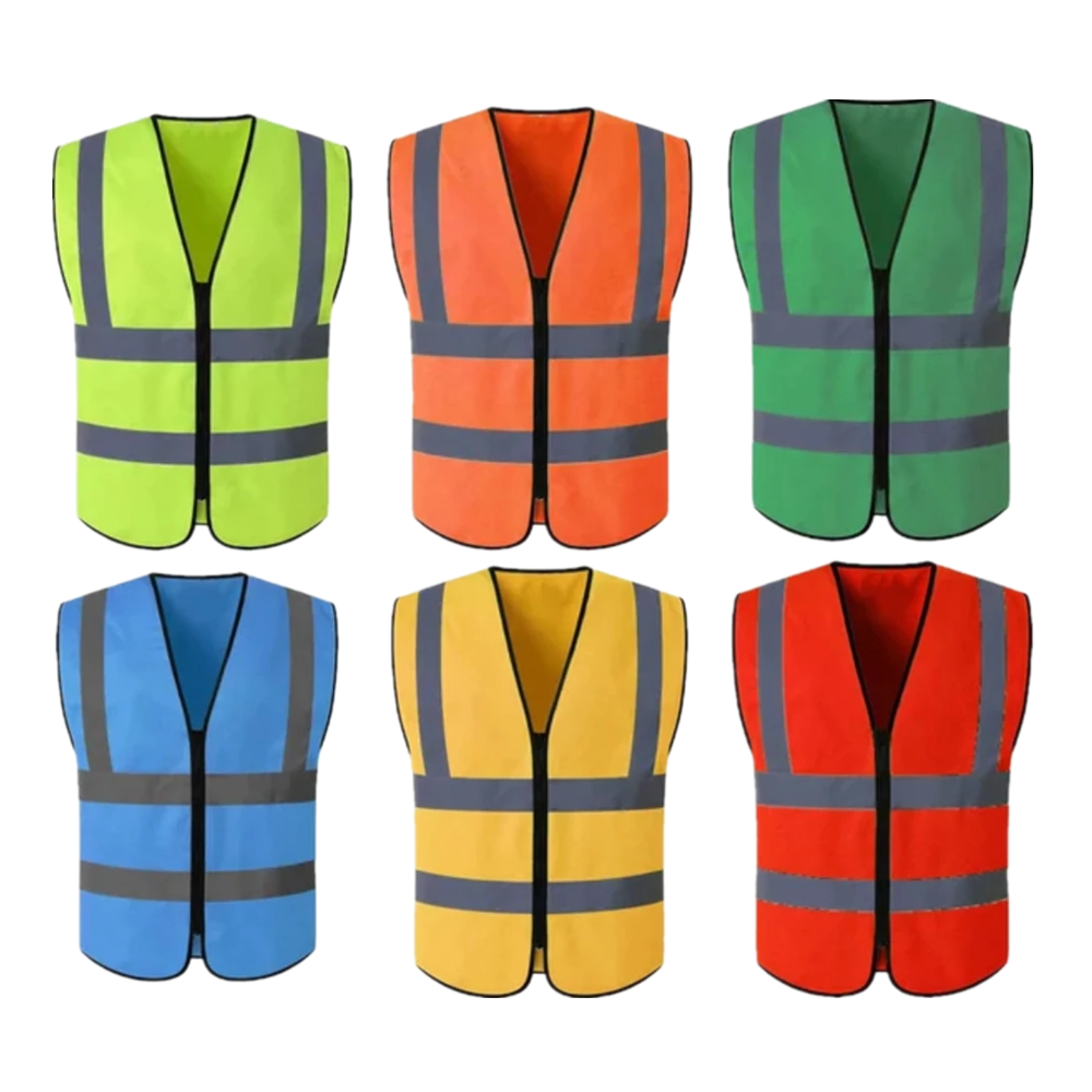 Safety Reflective Vest in 100% Polyester 200gsm Premiume  Plastic Fluorescent Blue Jacket