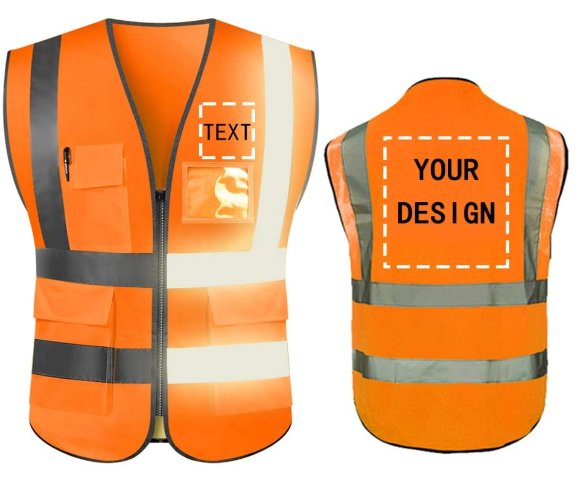 High Vis Mesh Fabric Black Reflective vest for Construction Low MOQ Custom Logo Jacket Vest