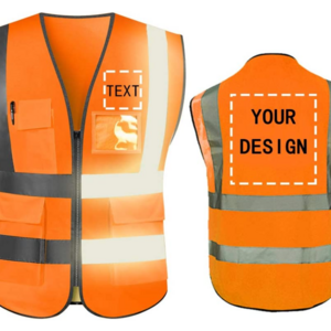 High Vis Mesh Fabric Black Reflective vest for Construction Low MOQ Custom Logo Jacket Vest