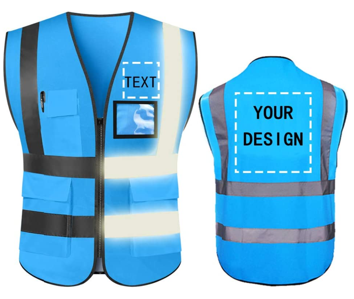 High Vis Mesh Fabric Black Reflective vest for Construction Low MOQ Custom Logo Jacket Vest