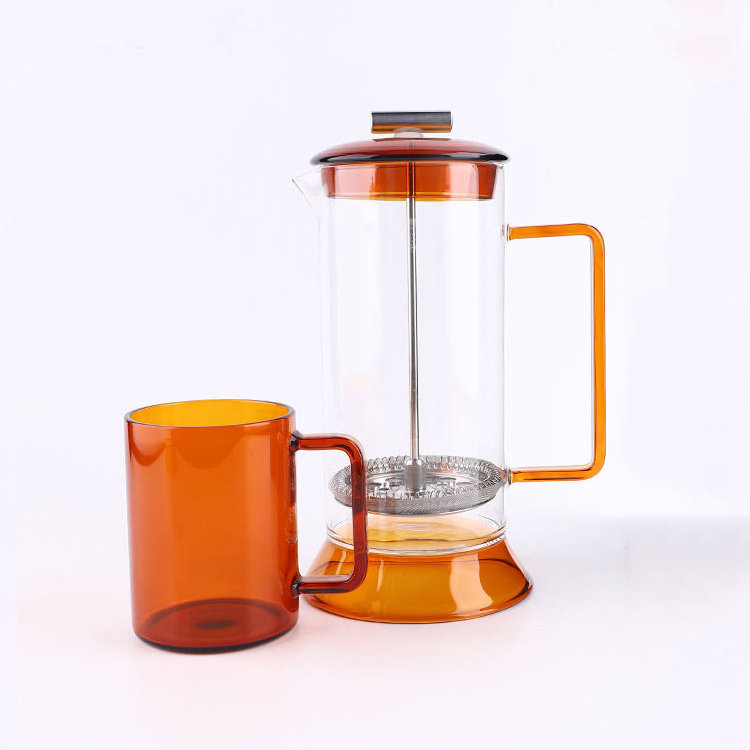 Wholesale Price Borosilicate Glass Carafe French Press Coffee Maker With Lid Stainless Steel Plunger