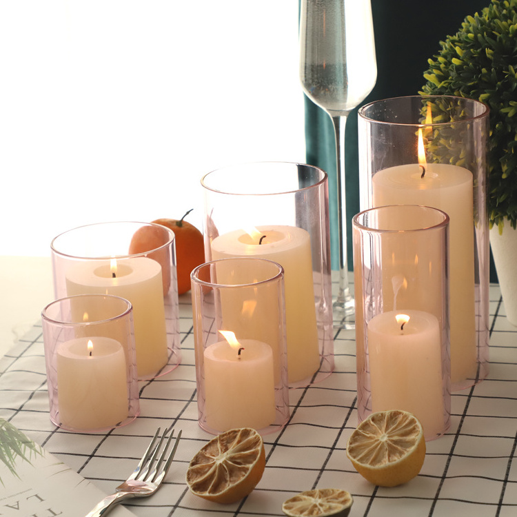 Unique Design Excellent Material Straight transparent glass candle holder