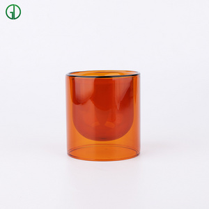 Arch design logo color size can be customized luxury empty Crystal high borosilicate glass candle  jar