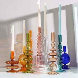 Accept ODM and OEM customized color borosilicate glass candle holders can be used for festivals