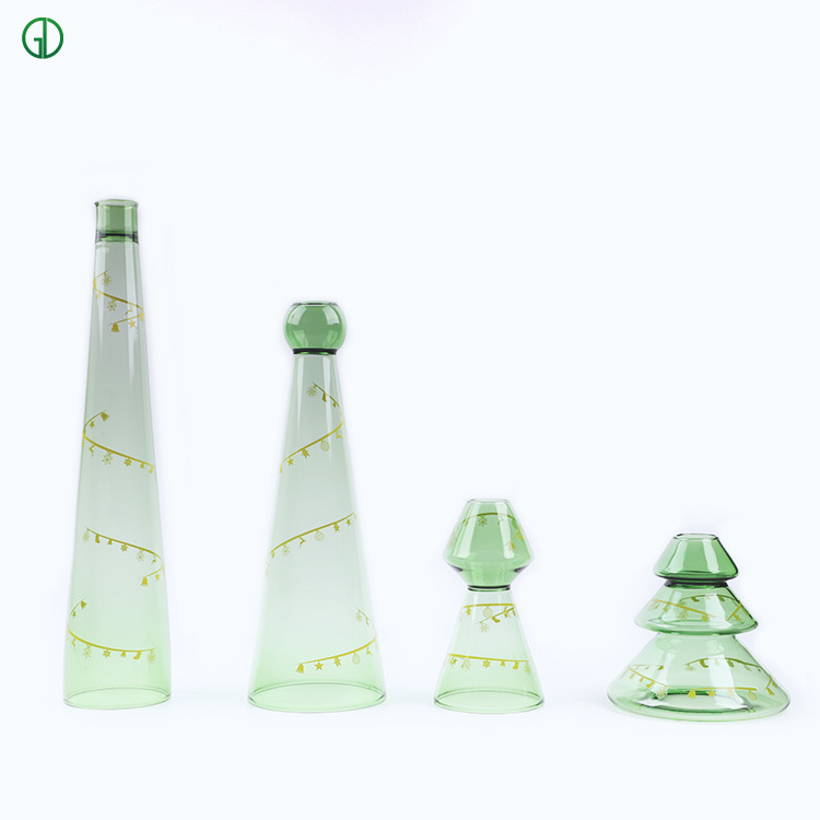 New Arrival Crystal Glass Candle Holder Christmas Decorations Tall Candle Jars Empty Borosilicate Glass Candles Holders