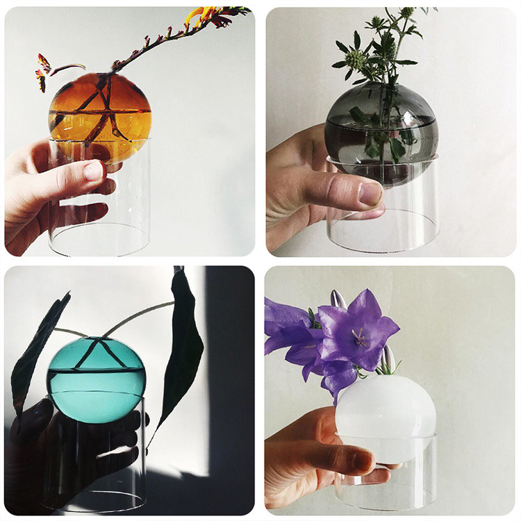 Simple and modern high borosilicate transparent hydroponic flower arrangement home decoration ornaments