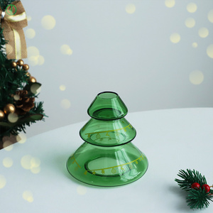 New Arrival Crystal Glass Candle Holder Christmas Decorations Tall Candle Jars Empty Borosilicate Glass Candles Holders