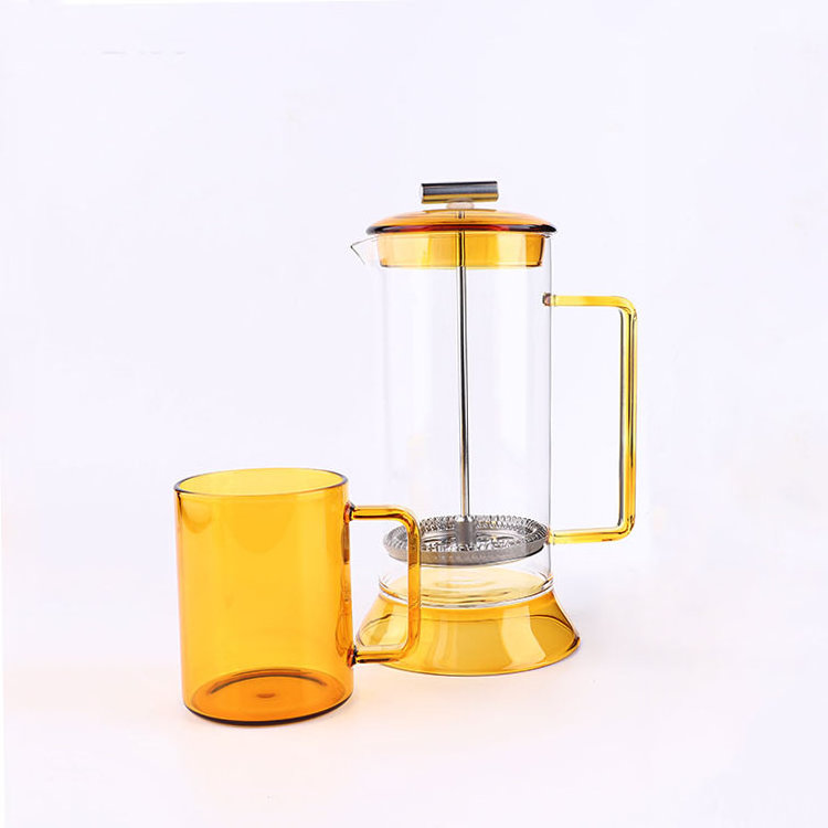 Wholesale Price Borosilicate Glass Carafe French Press Coffee Maker With Lid Stainless Steel Plunger