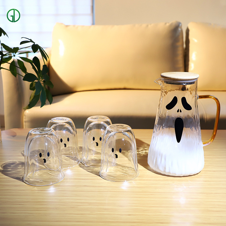 Colored Sublimation Halloween Pumpkin Ghost Tumbler Cups Drinking Borosilicate Glass Mug