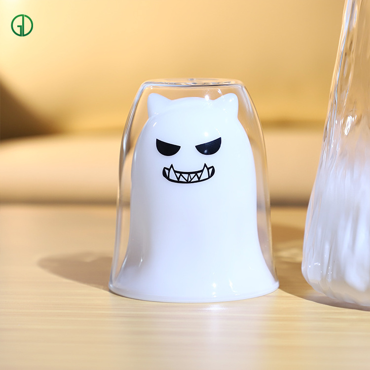 Colored Sublimation Halloween Pumpkin Ghost Tumbler Cups Drinking Borosilicate Glass Mug