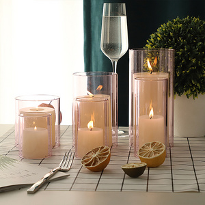 Unique Design Excellent Material Straight transparent glass candle holder