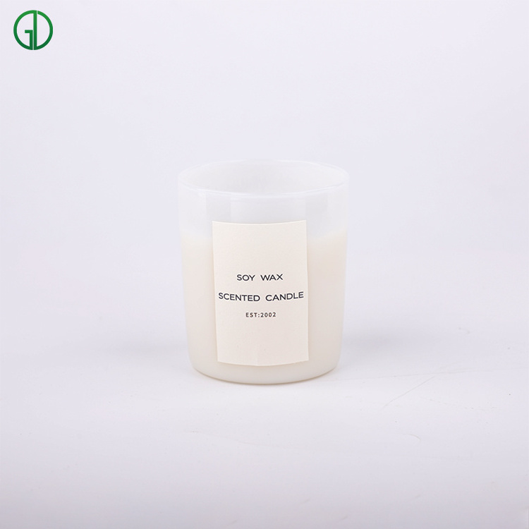 Custom Logo Luxury 8OZ 10OZ 14 oz Container White Thick Empty Frosted Glass Candle jar With Lid For Candle Making