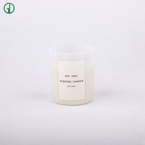 Custom Logo Luxury 8OZ 10OZ 14 oz Container White Thick Empty Frosted Glass Candle jar With Lid For Candle Making