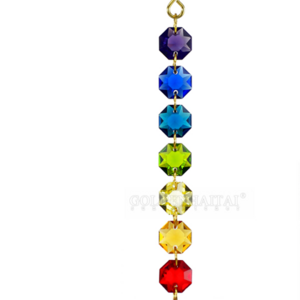 Crystal colored Real Pagoda Beads, Hanging Jewelry Ornament Pendant, Suncatcher Decoration DIY Loose Beads GOLDENHAITAI