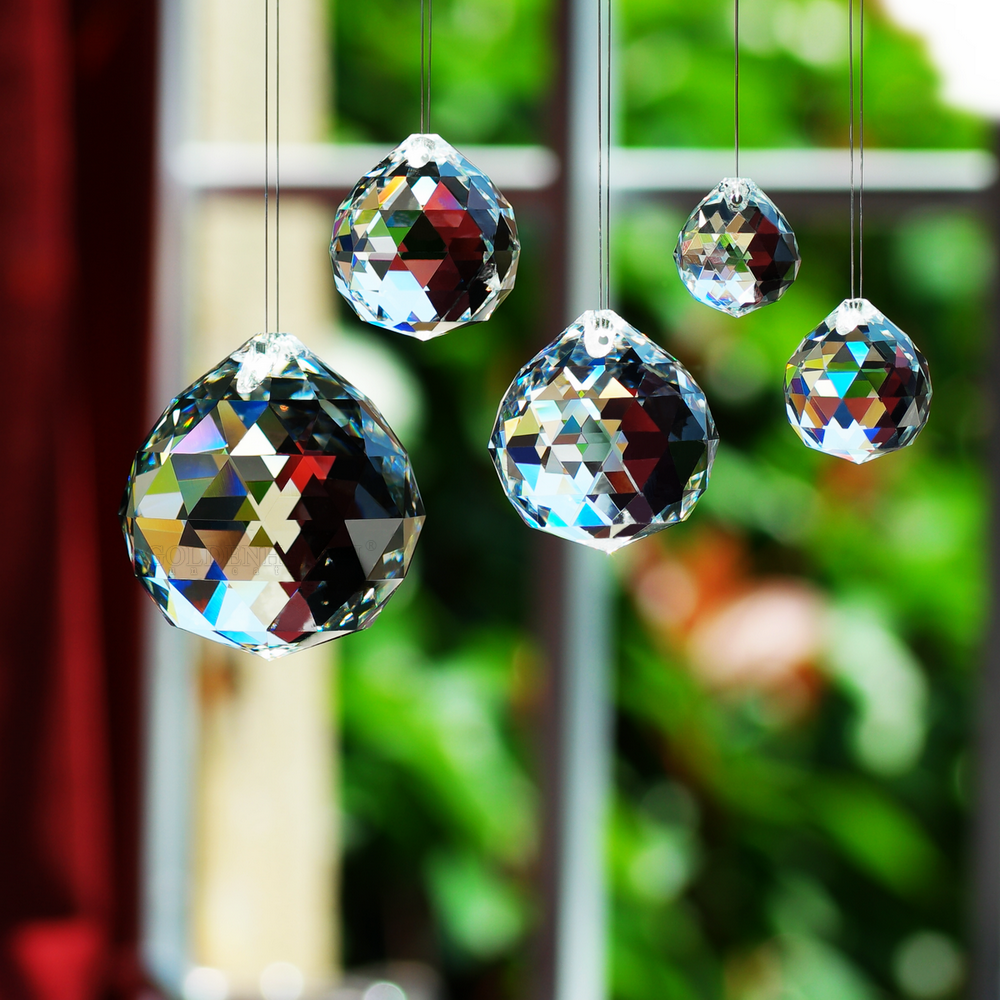 Crystal Ball 15.20.25.30.40mm  Chandelier lighting prisms Ball Clear Suncatcher Hanging Pendant GOLDENHAITAI 5730