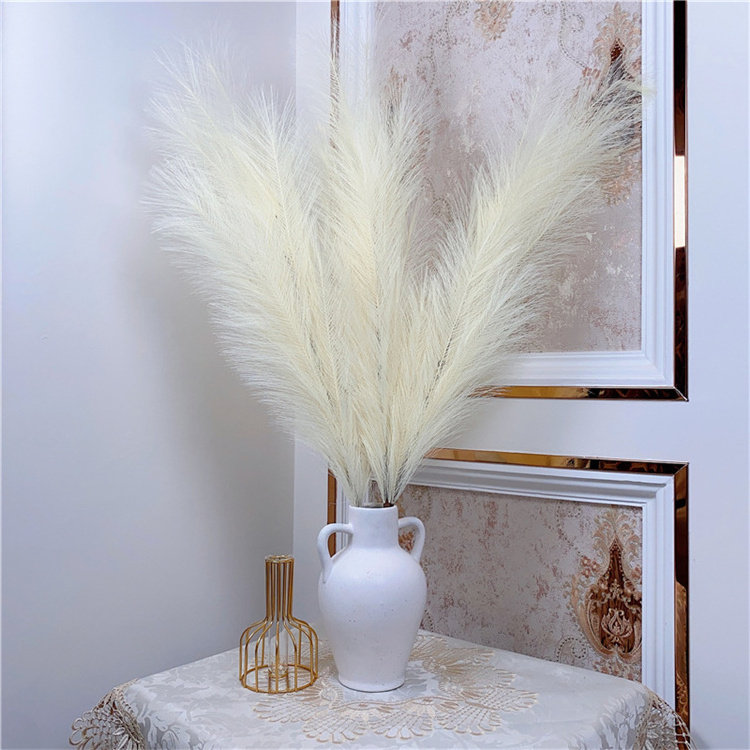 QSLH-586 Large Faux Pampas Grass Arrangement Artificial Flower 110cm Pampas Grass Decorative Flowers Fluffy Tall Pampas Grass