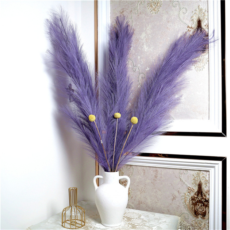 QSLH-586 Large Faux Pampas Grass Arrangement Artificial Flower 110cm Pampas Grass Decorative Flowers Fluffy Tall Pampas Grass